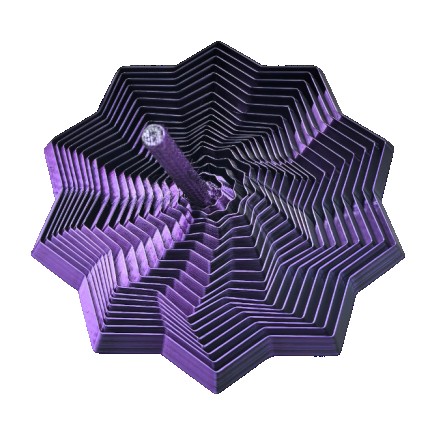 Jucarie Decompresie, Flippy, Model Stea 3D, DuoChrome, Maner Spirala, Turn Magic Geometric, Multiple Forme, Anti-stress, 17 cm, Negru/Violet