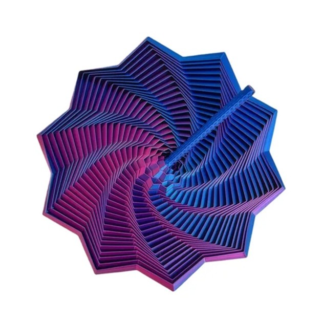 Jucarie Decompresie, Flippy, Model Stea 3D, DuoChrome, Maner Spirala, Turn Magic Geometric, Multiple Forme, Anti-stress, 8.6 cm, Albastru/Violet