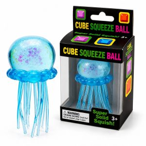 Jucarie Squishy Dumpling in Forma de Meduza, Flippy, Model Jelly Translucid, Antistres Senzoriala Comprimabila cu Revenire Lenta, 8x4.5 cm, Albastru