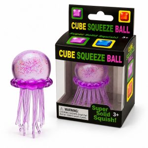 Jucarie Squishy Dumpling in Forma de Meduza, Flippy, Model Jelly Translucid, Antistres Senzoriala Comprimabila cu Revenire Lenta, 8x4.5 cm, Mov