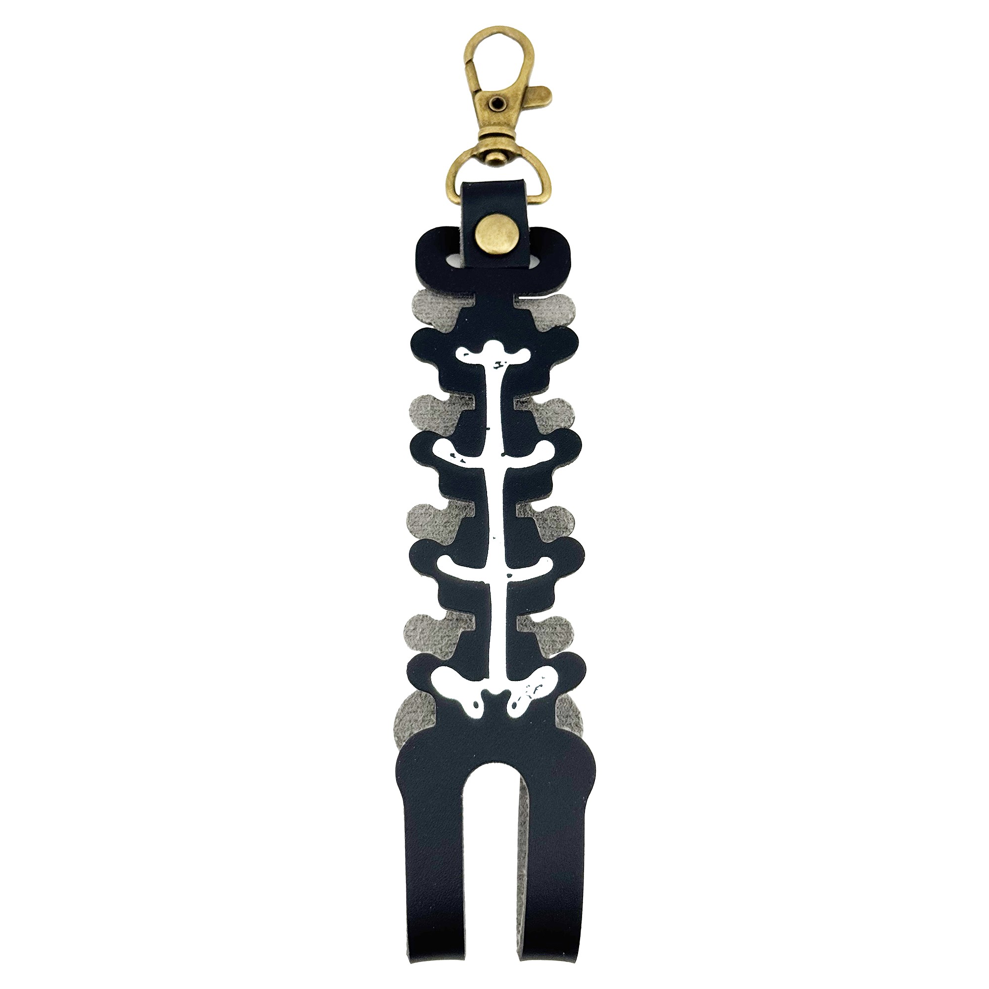 Husa pentru Kendama, Flippy, tip Pandativ/Breloc, Imprimeu Skull, din Piele Ecologica, 26 x 3.2 cm, Negru