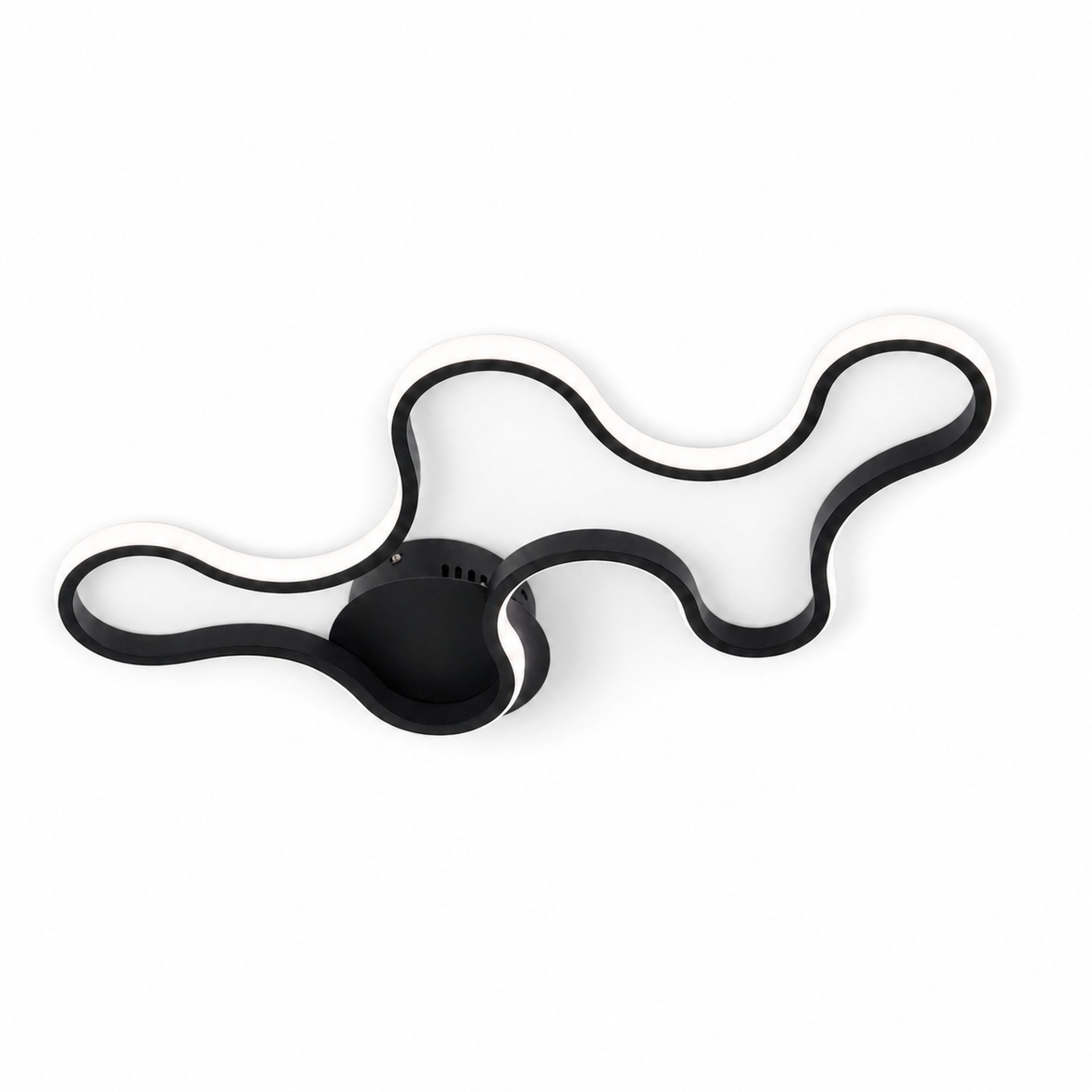 Lustra LED cu telecomanda ORMS Eleganza, 3000K/4000K/6000K, 56W, Metal si Plastic, Negru