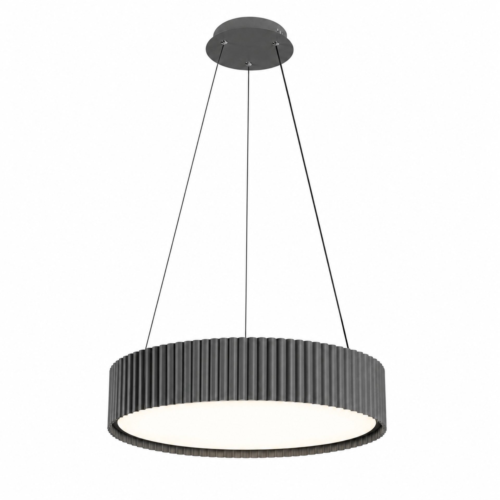 Lustra LED cu telecomanda SCHECTE, 3000K/4000K/6000K, 70W, Metal si Plastic, Gri