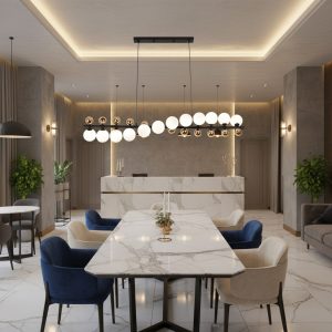 Lustra Suspendata LINEO Grande, D120cm, 12x G9, Auriu, Metal si Sticla