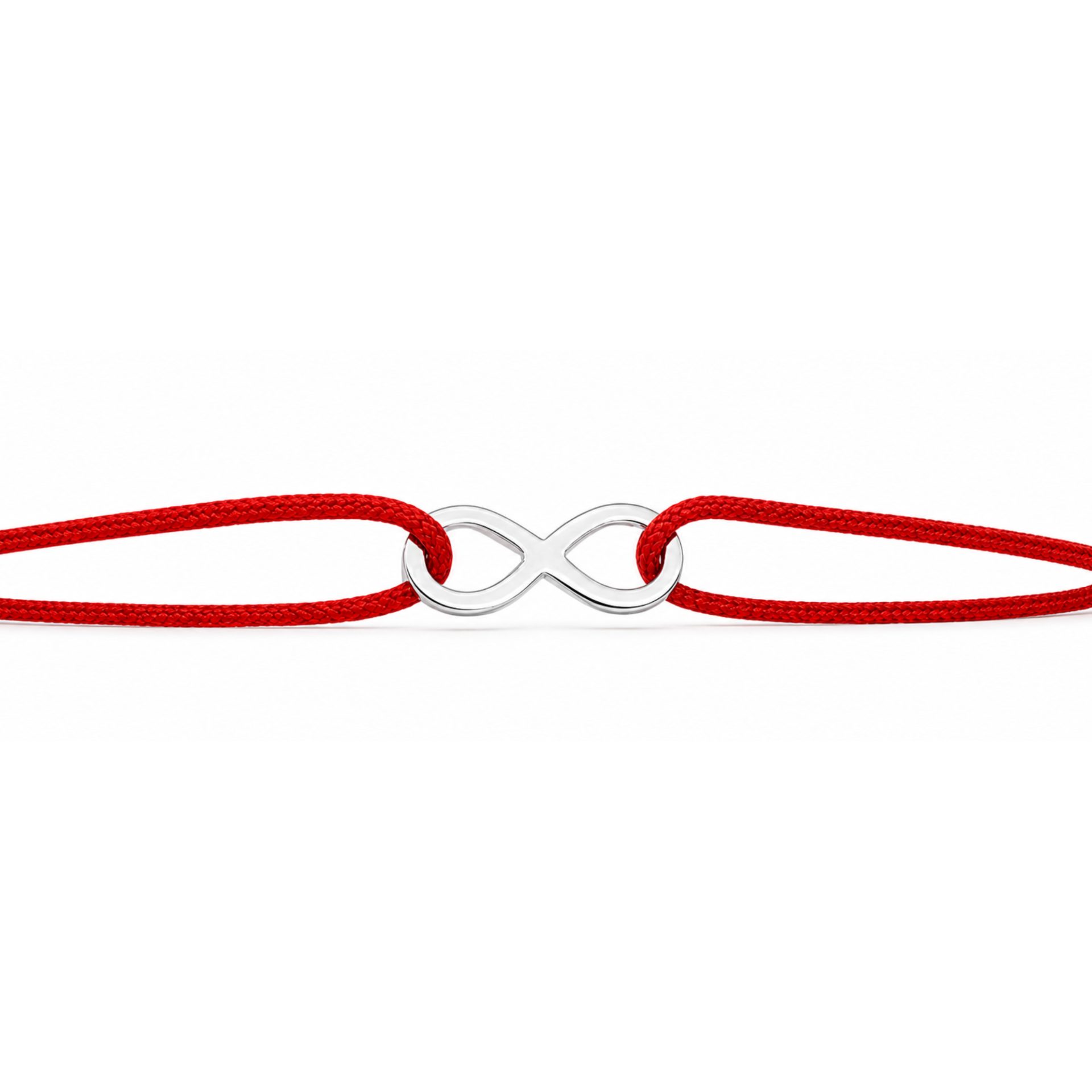 Martisor Bratara Argint 925, Jolie, Model Infinit, Martisor de 1 Martie, cu Snur Rosu, Argintiu
