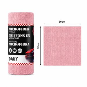 Set 30 Lavete din Microfibra, Flippy, pentru Curatare Auto si Suprafete, Absorbante si Reutilizabile, 30 x 30 cm, Roz