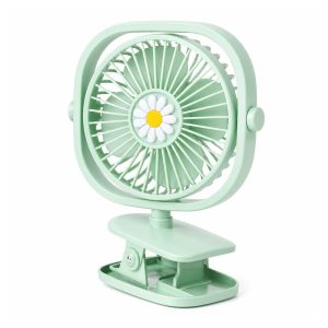 Mini Ventilator Portabil, Flippy, Model Compact si Portabil, Alimentare USB 5V, Flux de Aer Racoritor, Utilizare Usoara si Confort in Zilele Calduroase, Ideal pentru Birou, Camera, Masina, Calatorii si Vara, 17.5 x 13.6 cm, Verde Deschis