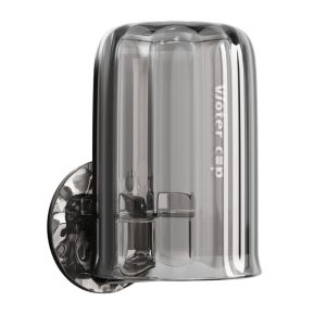 Suport Multifunctional 2 in 1, Pahar si Suport pentru Periuta de Dinti, Flippy, Plastic, Dimensiune: 10.4 x 7.3 x 7.3 cm, Gri