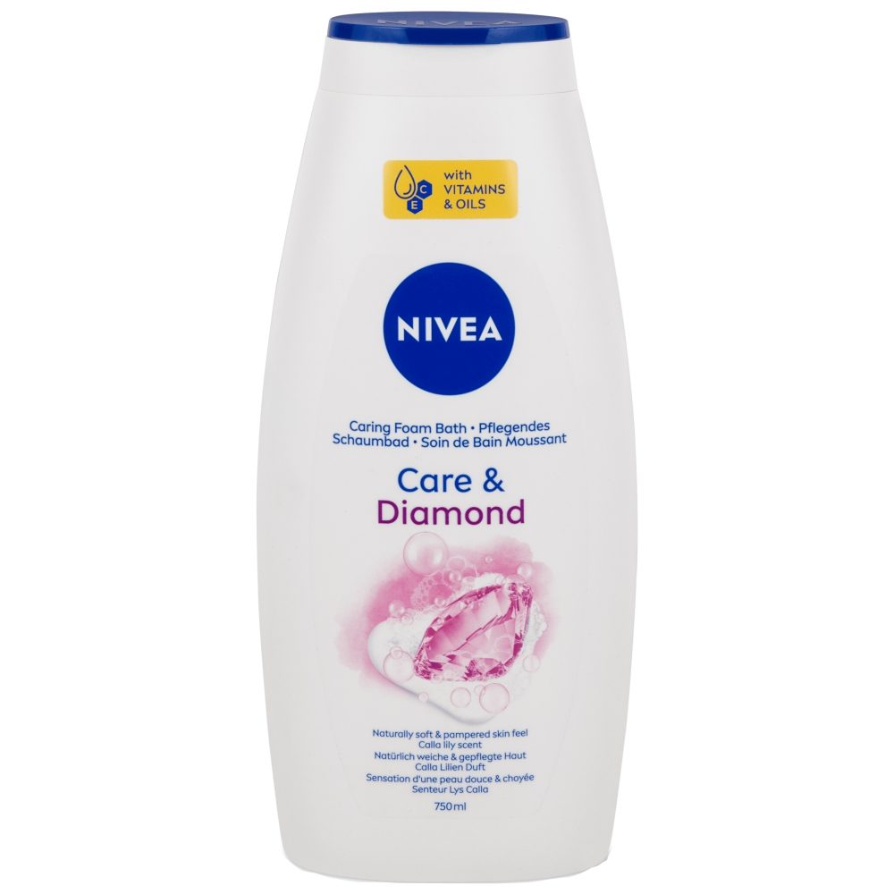 Gel de Dus Spumant de Baie, NIVEA, Care Diamond, 750 ml