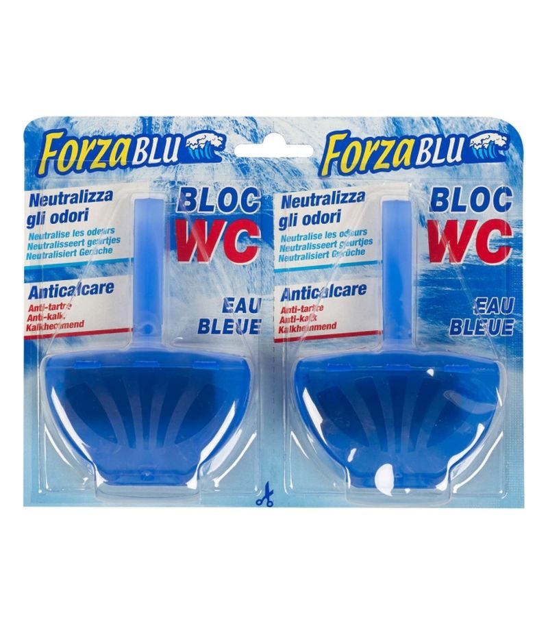 Odorizant pentru WC, Relevi, 2 X 40 g, Forza Blu Eau Bleue cu Neutralizare Mirosuri si Protectie Anticalcar