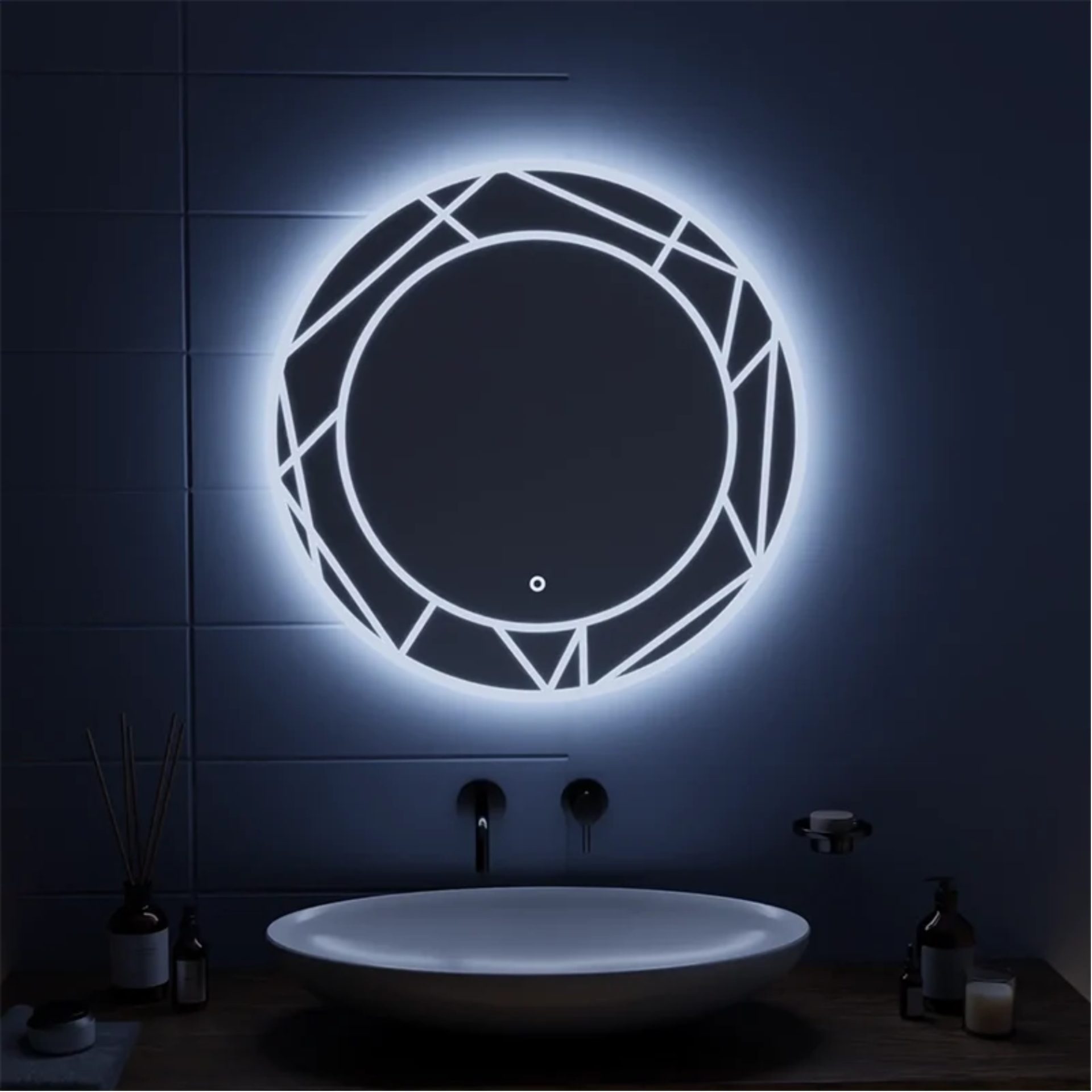 Oglinda LED Touch ASTRIX, 70cm, 6000K, Dimabila, Sistem Dezaburire