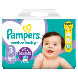 Scutece, PAMPERS, Active Baby, Giant Pack, Nr. 3, 6-10 kg, Set 90 Bucati