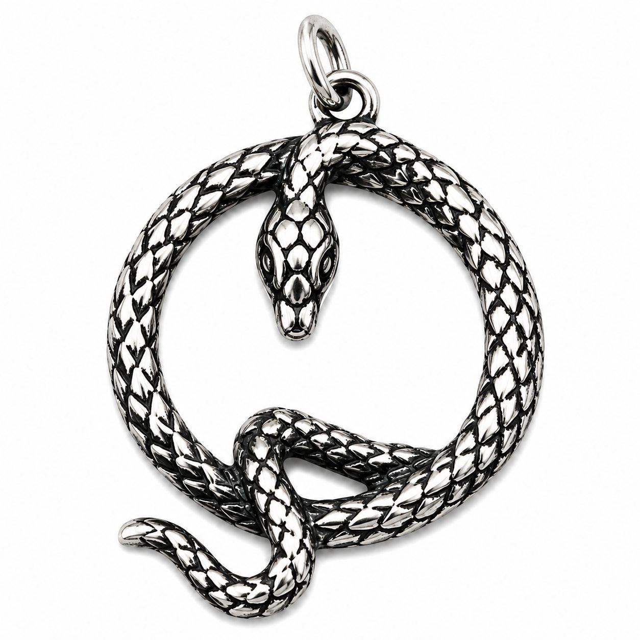 Pandantiv din Argint 925 Jolie Silver, Model Sarpe Incolacit, 40 x 26 mm, 4.6 g