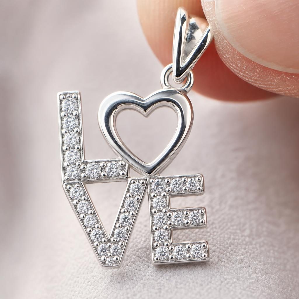 Pandantiv Love, Argint 925, 2 x 1 cm