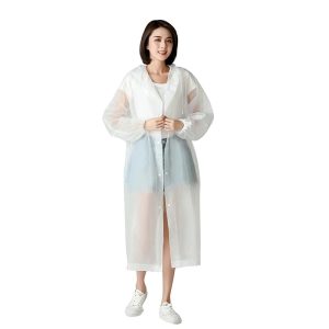 Pelerina de Ploaie, Flippy, pentru Adulti 150-180 cm, din EVA, Impermeabila, Rezistenta la Vant, Inchidere cu Capse, 140 g, Alb