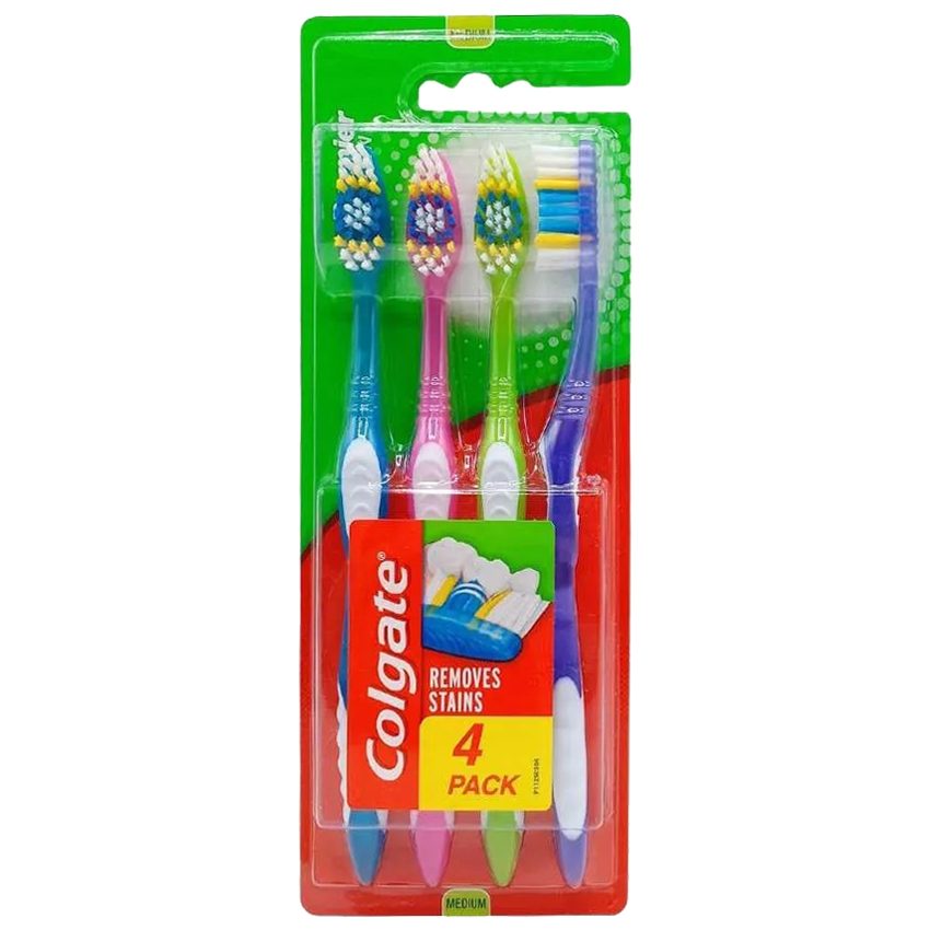 Periuta de Dinti, Colgate Premier Clean Medium, 4/Set, Maner ergonomic