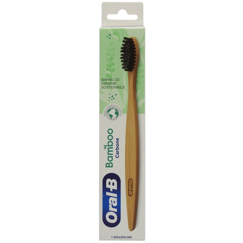 Periuta de Dinti, Oral B, din Bamboo Carbune cu perii Negre