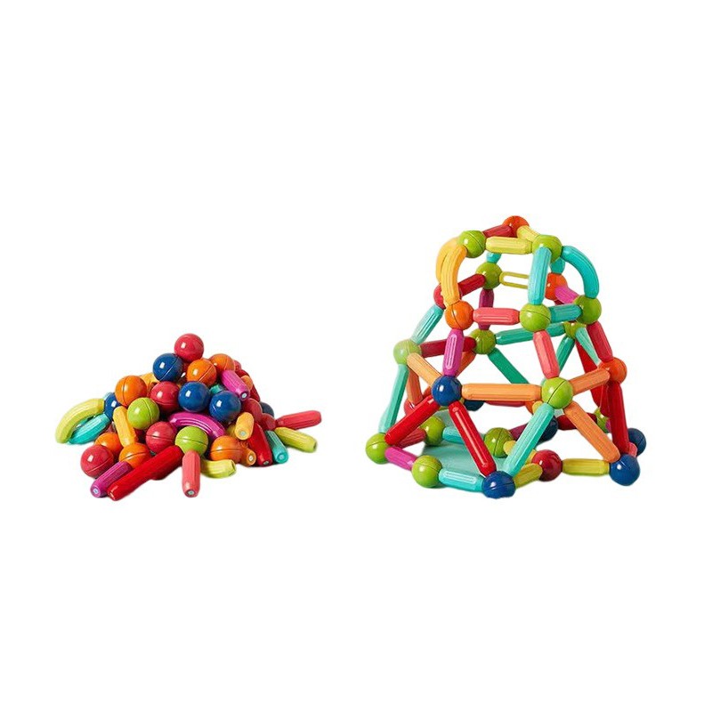 Piese Magnetice pentru Copii, Flippy, Set din 52 de Piese de diferite Culori, Constructor Magnetic cu Posibilitatea de a Construii forme Nelimitate, Multicolor