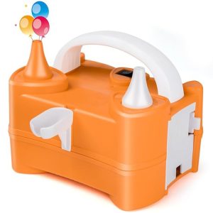 Pompa Electrica de Umflat Baloane, Flippy, cu Doua Iesiri, 220V, Putere 400W, Accesorii petrecere, Portocaliu