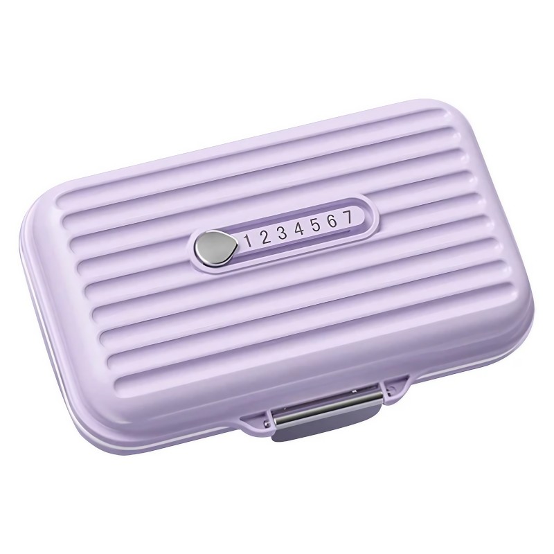Cutie Medicamente, Flippy, Mov, 7 Compartimente, Portabila si Compacta, 11x7.2x3.5 cm, Ideala pentru Uzul Cotidian