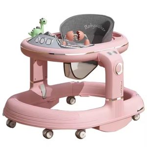 Premergator 4in1, Flippy, Antemergator, Balansoar, Scaun de Masa, Functie Muzicala, din ABS, Roti Universale, Inaltime Reglabila, Sistem Antirasturnare, Greutate Portanta 25 kg, +6 Luni, Roz