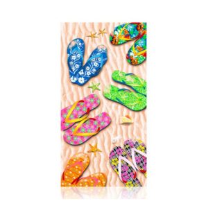 Prosop de Plaja, Flippy, Model Practic pentru Utilizare Zilnica, Material Textil Usor si Absorbant, Uscare Rapida, Atingere Placuta si Confort dupa Baie sau Inot, Ideal pentru Plaja, Picnic, Piscina, Camping si Vacante, Multicolor