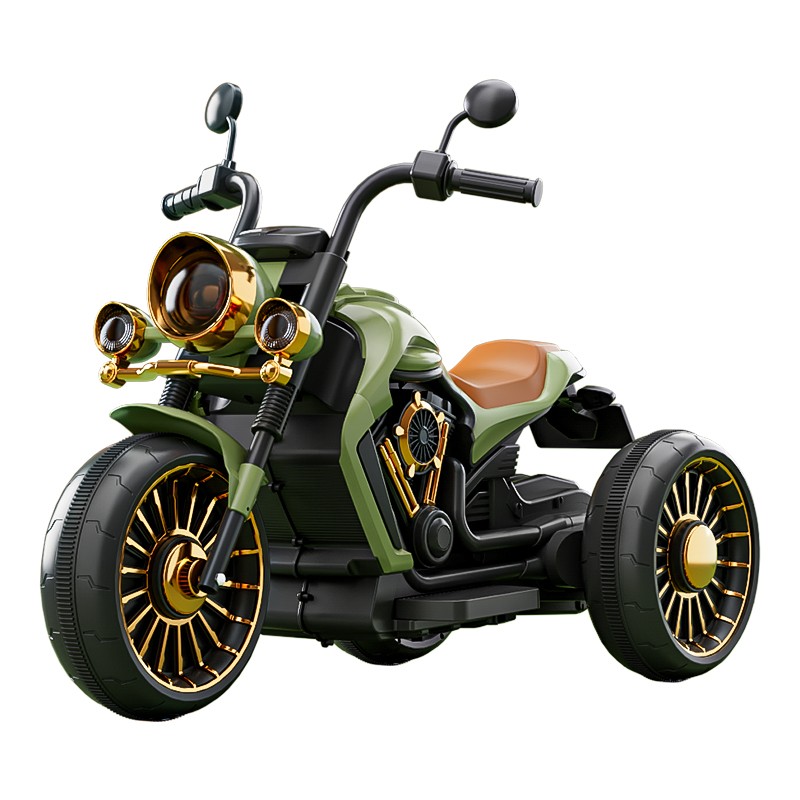 Motocicleta Electrica Flippy, cu Acumulator, Bluetooth, Sistem Anti-Rasturnare, Sistem de Lumini si Sunet, 1-8 Ani, 93 x 48 x 63 cm, Verde