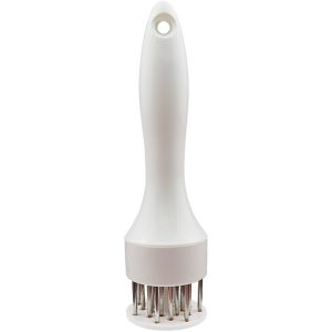 Ustensila pentru fragezit carnea, Flippy, cu 16 de tije ascutite din inox 304, 20 cm, Alb