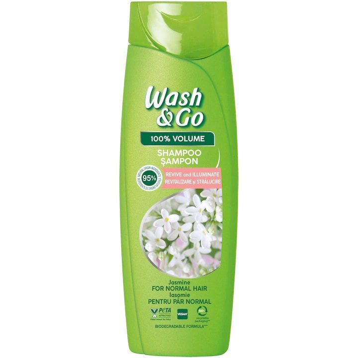 Sampon, Wash si Go, 180 ml, 100% Volume cu Iasomie