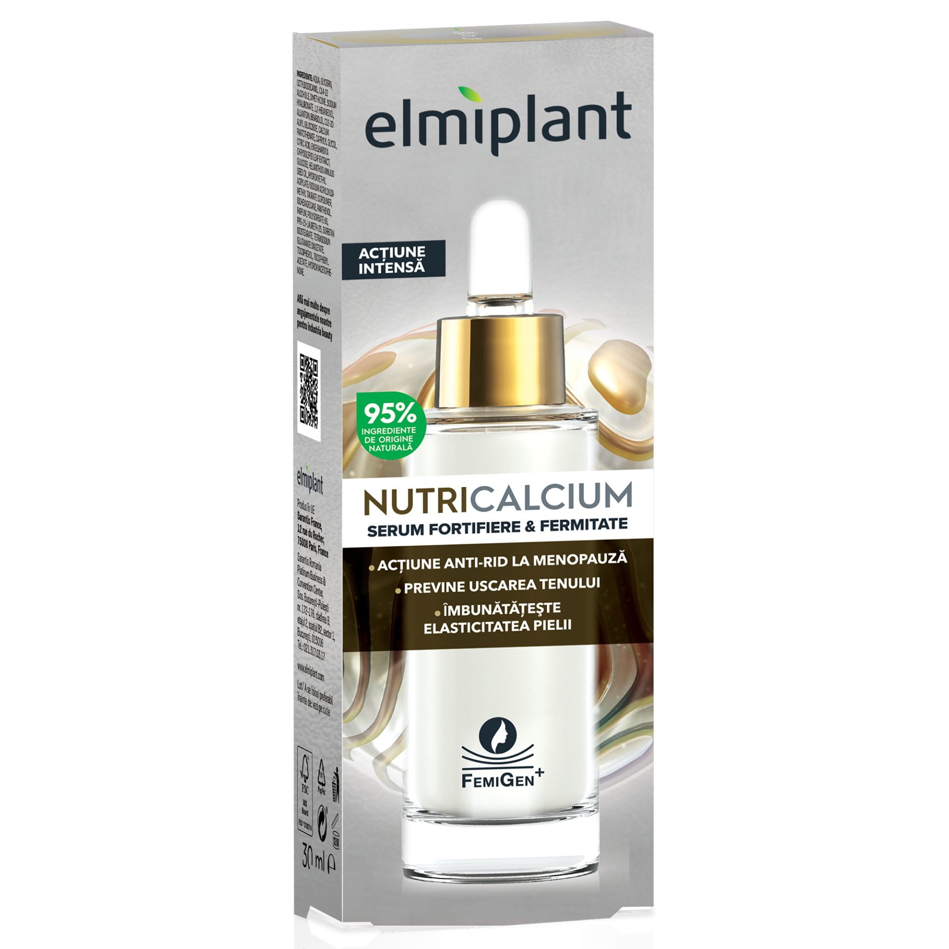 Ser Pentru Fata, Elmiplant, NutriCalcium Fortifiere si Fermitate, 30 ml