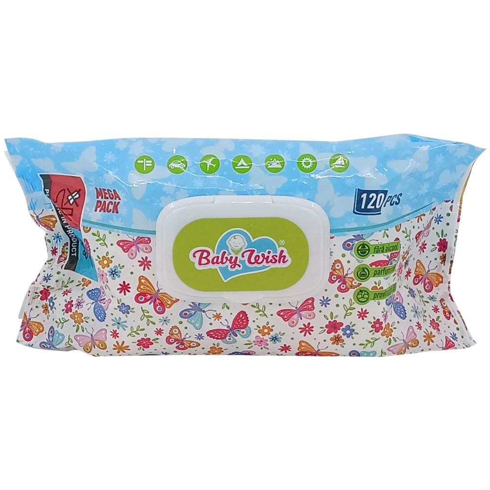 Servetele Umede pentru Bebelus, Baby Wish, Mega Pack 120 buc,