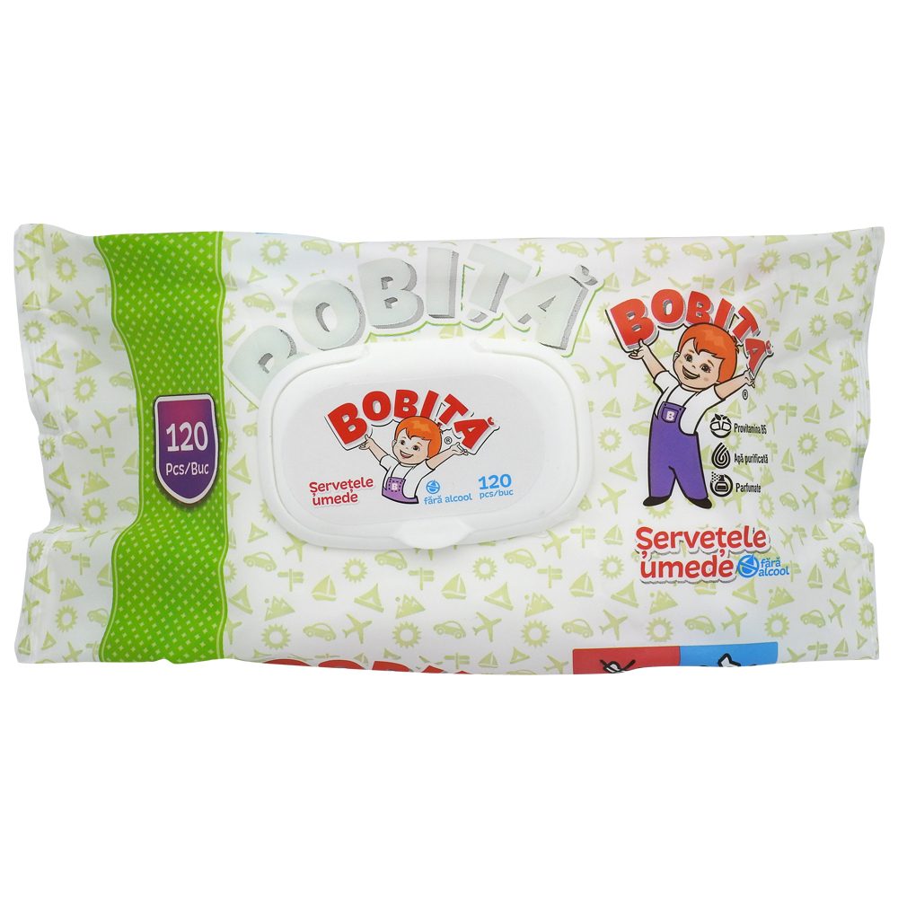Servetele Umede, Bobita, 120 buc, Servetele pentru Bebelusi