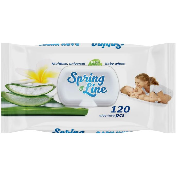Servetele Umede, Spring Line, cu Aloe Vera, 120 buc
