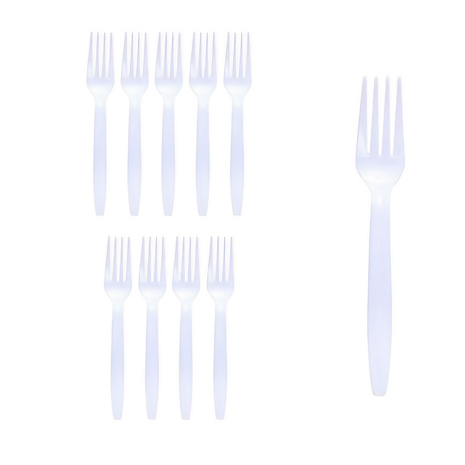 Set 10 Furculite de Unica Folosinta, Flippy, Plastic, 15.5x2.5 cm, Alb