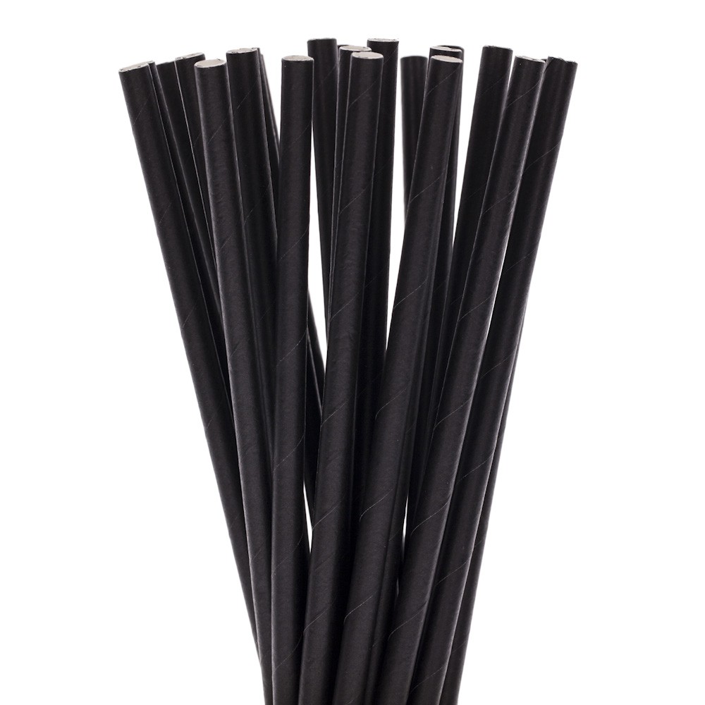 Set 100 Paie, Flippy, din Hartie, 20 cm, Model Uni, Negru