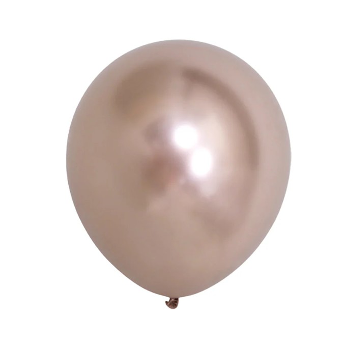 Set 12 Baloane, Flippy, din Latex Chrome, 13 cm, Sampanie