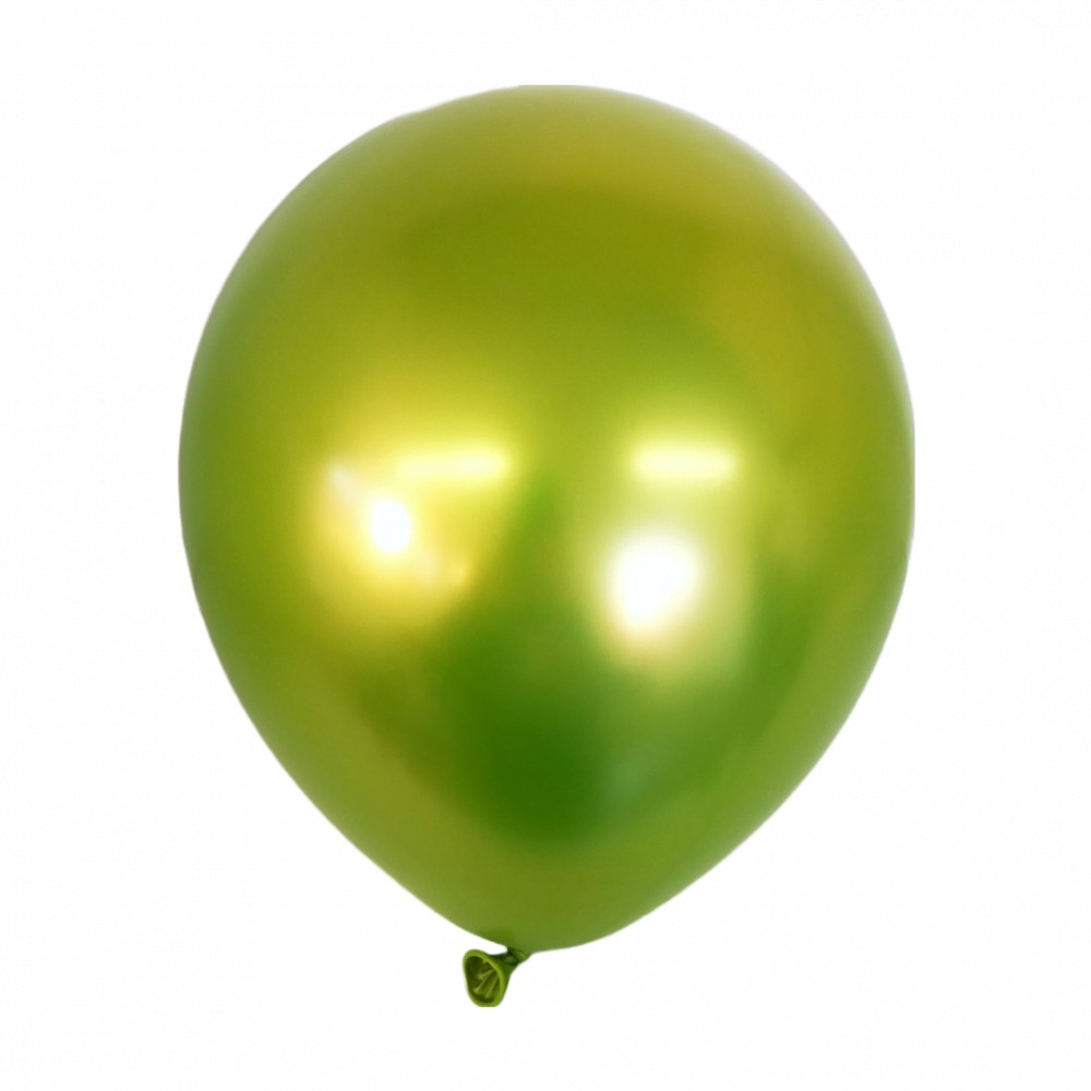 Set 12 Baloane, Flippy, din Latex Chrome, 25 cm, Verde Lime