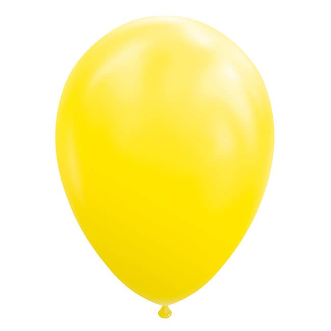 Set 12 Baloane, Flippy, din Latex Standard, 13 cm, Galben