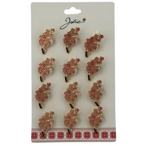 Set 12 Brose Martisor Primavara, Jolie, Model Buchet de Flori Roz