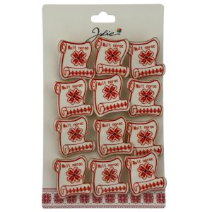 Set 12 Brose Martisor Primavara, Jolie, Model Papirus, cu Mesaj Mult Noroc