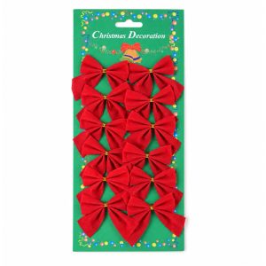 Set 12 fundite pentru brad, Rosii, clasice , 5 x 5 cm, din poliester, Flippy