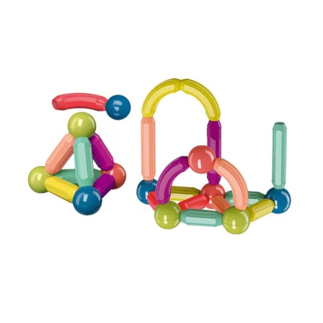 Set 25 de Piese Magnetice de Constructie, Flippy, Puzzle, Forme, 3 Ani, ABS, Magnet, 16x6x14 cm, Multicolor