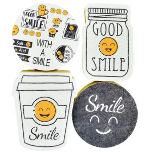 Set 4 bureti de vase Flippy cu tematica Funny Model 2