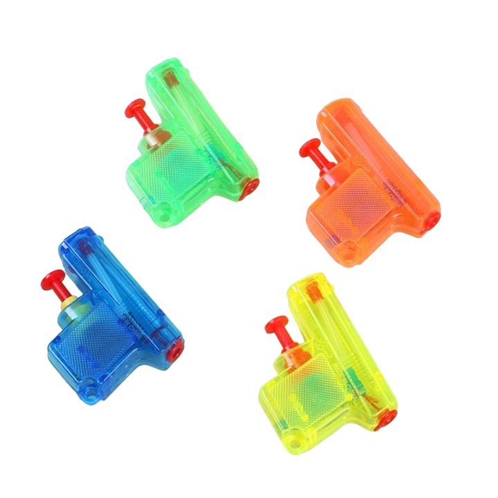 Set 4 Mini Pistoale cu Apa, Flippy, Jucarii de Vara, pentru Copii, 4 Culori Transparente Random