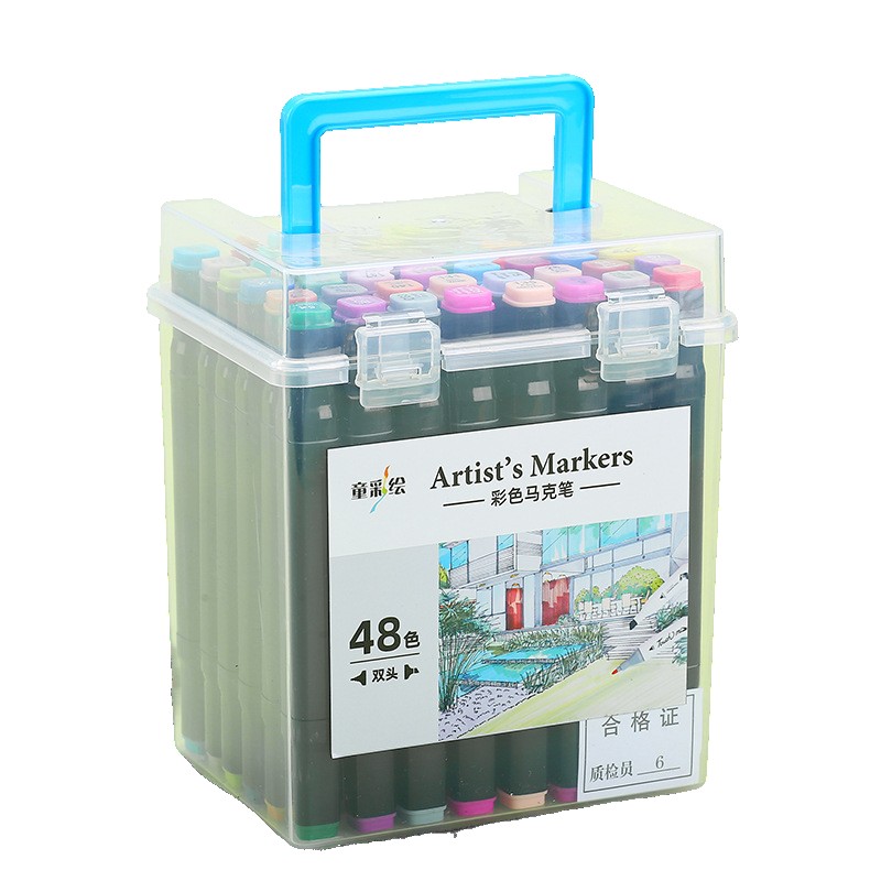 Set Cutie 48 Markere, Flippy, cu Alcool, Artist Markers, Cutie Plastic cu Maner, Multicolor