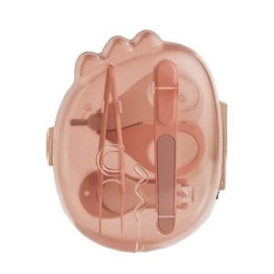 Set 4in1 de Ingrijire Unghii pentru Bebelusi, Flippy, Cutie de Depozitare Dinozaur Transparent, 0-6 Ani, 11.5 x 9 x 3 cm, Roz