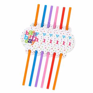 Set 6 Paie, Flippy, Colectia Happy Birthday, 26 cm, din Carton/Plastic, Multicolor