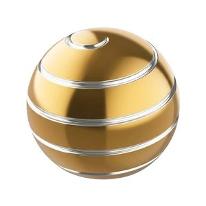 Sfera Fidget Spinner Metalic, Flippy, Corp Aliaj Zinc, Rulment Inox, Jucarie Antistres pentru Focus si Relaxare, Diametru 40 mm, Gadget pentru Birou, Scoala, Cadou pentru Copii si Adulti, Auriu