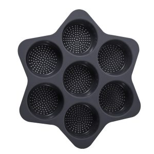 Forme de Silicon pentru Copt, Flippy, 7 Forme Rotiunde, pentru Burgeri si Prajituri, 38.5 x 4 cm, Negru