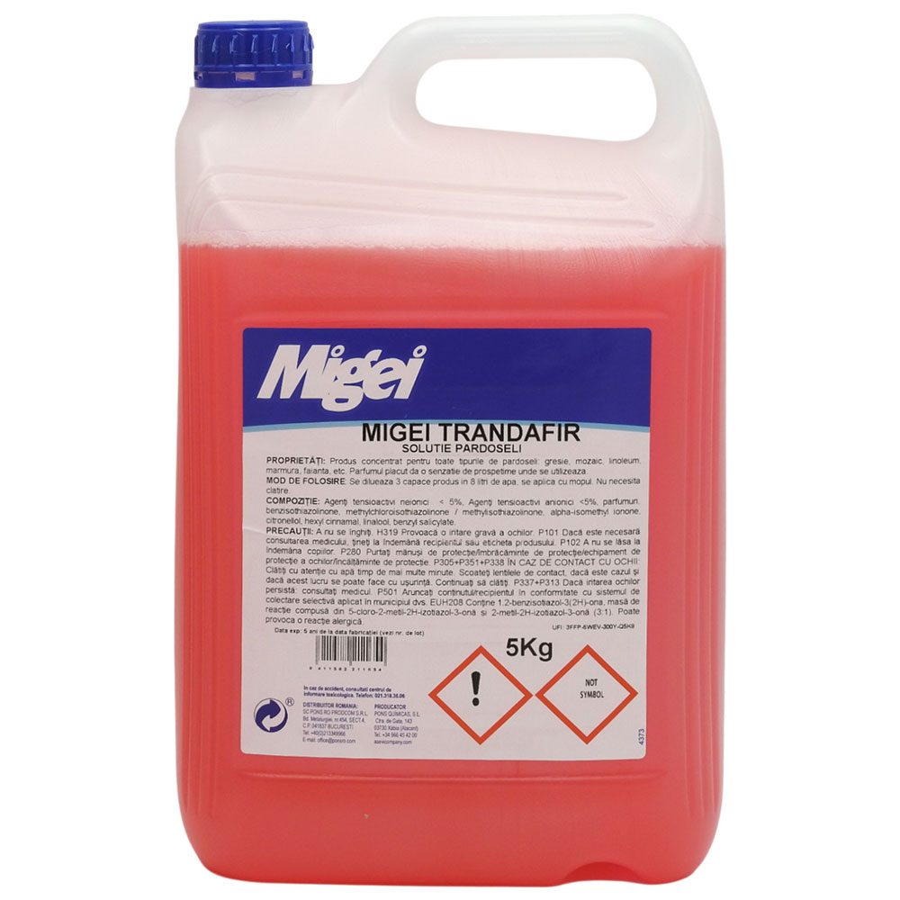 Solutie Concentrata pentru Curatenie Pardoseli, Migei, 5 L, Aroma Trandafir